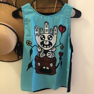 Cute quirky character tank top